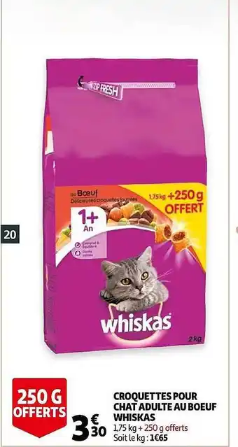 Croquettes Pour Chat Adulte Au Boeuf Whiskas