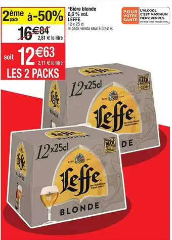 Cora x Carrefour Bière Blonde 6,6% Vol. Leffe offre