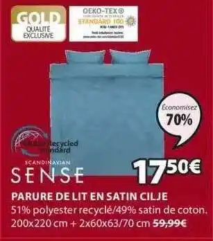 JYSK Parure De Lit En Satin Cilje offre