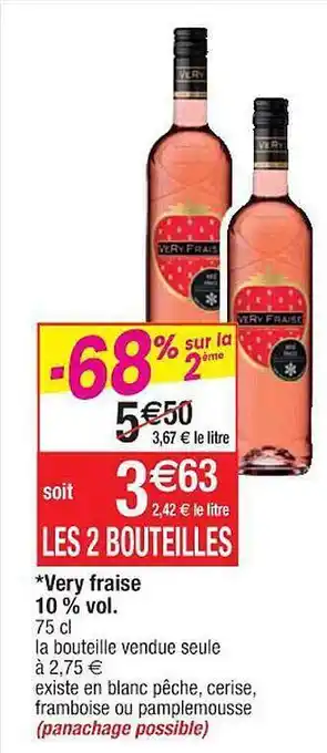 Cora x Carrefour Very Fraise 10% Vol. offre
