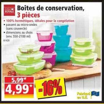 Norma Casa Royale Boîtes De Conservation, 3 Pièces offre