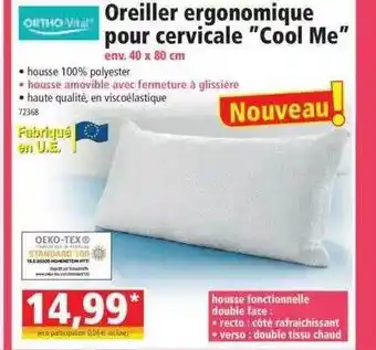 Norma Ortho-vital Oreiller Ergonomique Pour Cervicale offre