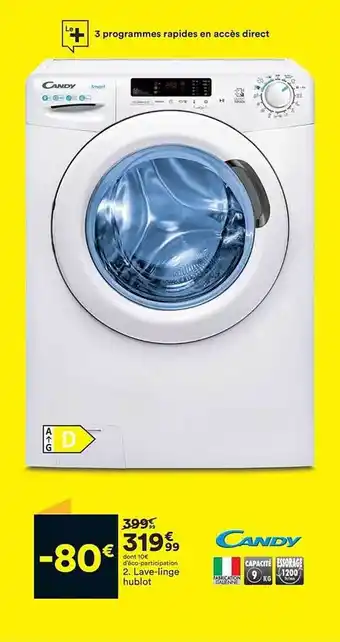 BUT Candy Lave-linge Hublot offre