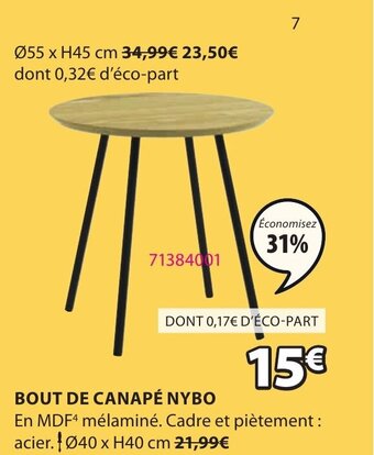 JYSK Bout de canapé nybo offre