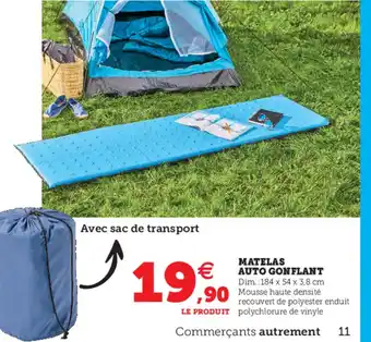 Hyper U Matelas auto gonflant offre