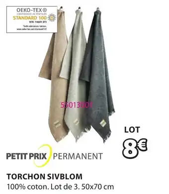 JYSK PETIT PRIX PERMANENT torchon sivblom offre
