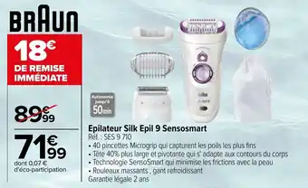 Carrefour Epilateur silk epil 9 sensosmart offre