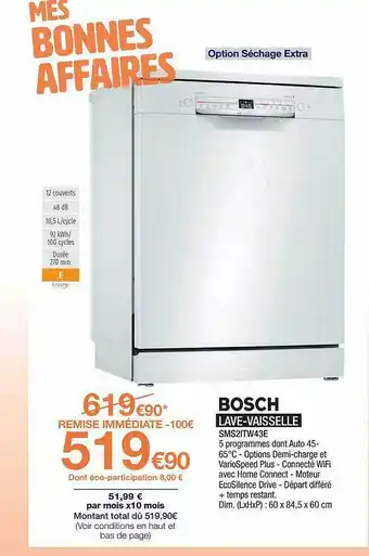 Proxi Confort Bosch Lave-vaisselle offre