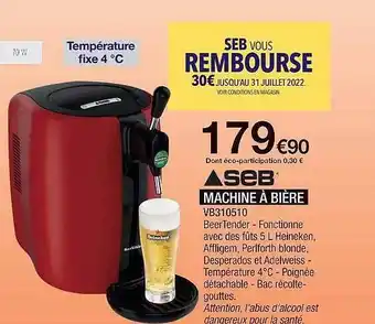 Proxi Confort Seb Machine à Bière offre