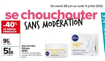 Carrefour NIVEA soin anti-rides Q10 plus offre