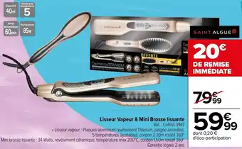 Carrefour Lisseur vapeur & mini brosse lissante offre