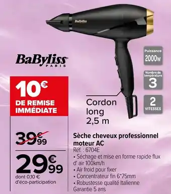 Carrefour Sèche cheveux professionnel moteur AC offre