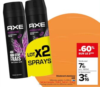 Carrefour AXE déodorant atomiseur offre