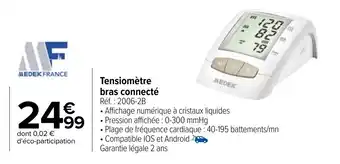 Carrefour Tensiomètre bras connecté offre