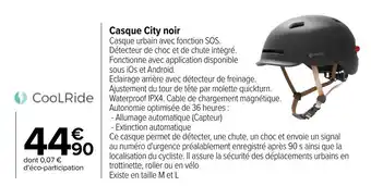 Carrefour Casque city noir offre