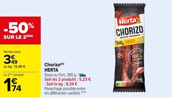 Carrefour HERTA chorizo offre