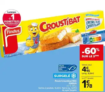 Carrefour FINDUS panés croustibat MSC offre