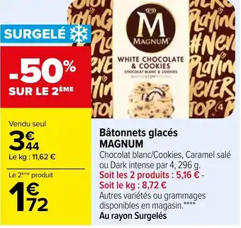Carrefour MAGNUM bâtonnets glacés offre