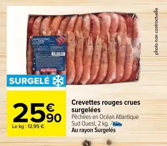 Crevettes rouges crues surgelées