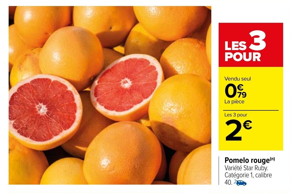 Promo Pomelo rouge chez Carrefour