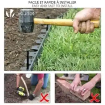 E.Leclerc Brico Bordure de jardin plastique flexible 10m avec piquets vert offre