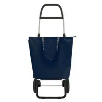 Chariot de course & sac pliable 2 en 1 bleu - rolser