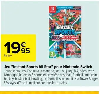 Carrefour Jeu Instant Sports All Star Pour Nintendo Switch offre