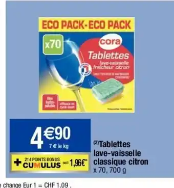 Migros Tablettes Lave-Vaisselle Classique Citron offre