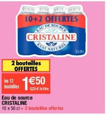 Migros Cristaline Eau de Source offre