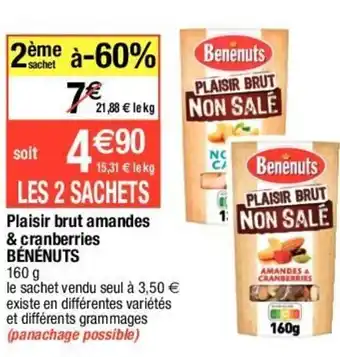 Migros Plaisir Brut Amandes & Cranberrie Bénénuts offre