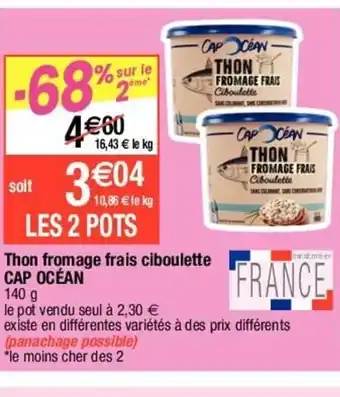 Migros Cap Océan Thon Fromage Frais Ciboulette offre