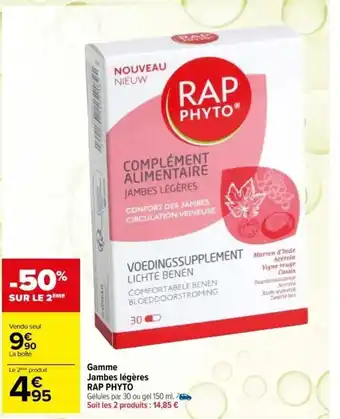 Carrefour maPara parapharmacie Rap Phyto Gamme Jambes Légères offre
