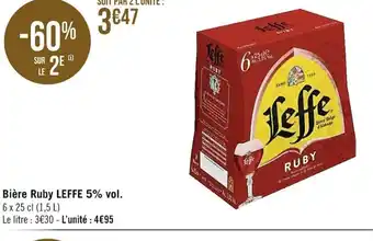 Casino Supermarchés Bière Ruby Leffe 5%vol offre
