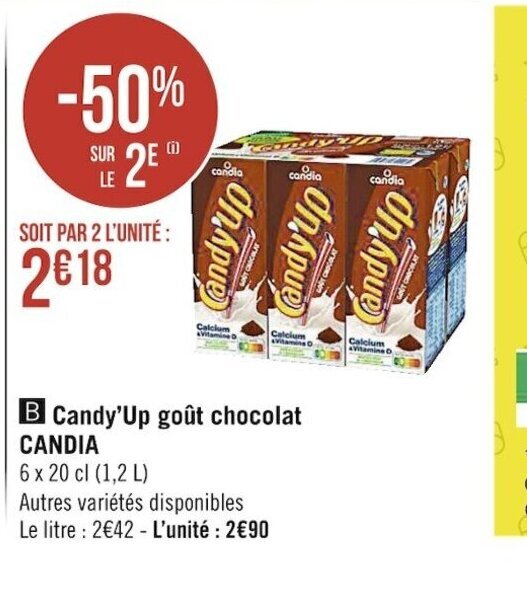 Promo Candy'Up Goût Chocolat Candia chez Casino Supermarchés