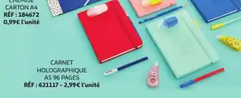 Auchan Carnet Holographique A5 96 Pages offre