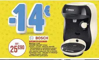 Géant Casino Bosch Machine à Café Tassimo TAS1007 Crème offre