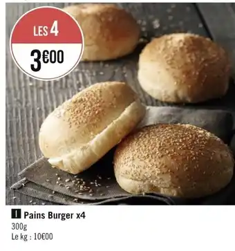 Géant Casino Pains Burger x4 offre