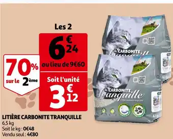 Auchan Tranquille litière carbonite offre