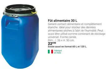 Gamm vert Fût alimentaire 30 l offre