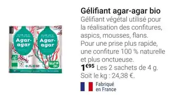 Gamm vert Gélifiant agar-agar bio offre
