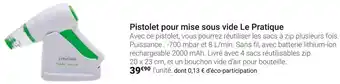 Gamm vert Le pratique pistolet pour mise sous vide offre