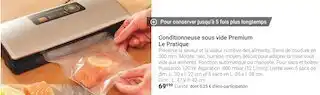 Gamm vert Le pratique conditionneuse sous vide premium offre