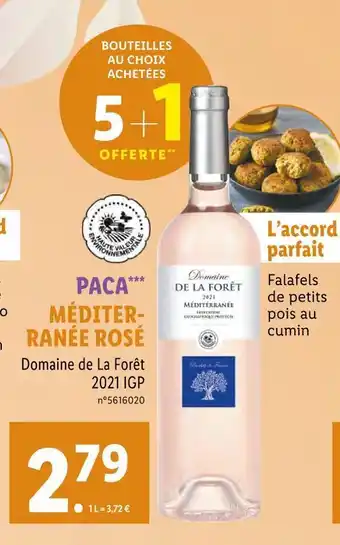 Lidl Domaine de la forêt paca méditerranée rosé offre