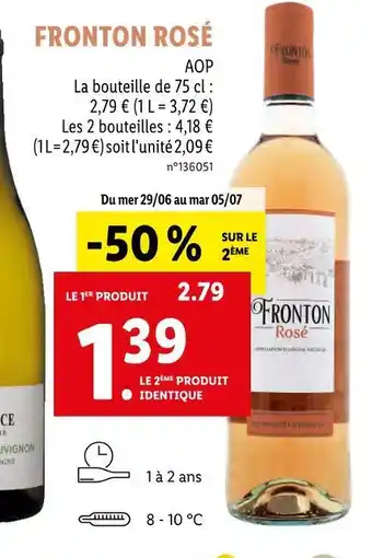 Lidl Fronton rosé offre
