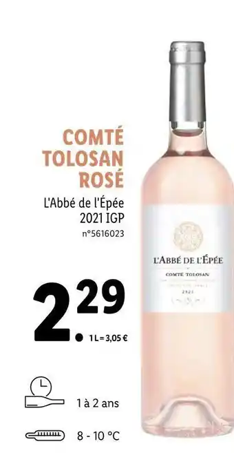 Lidl L'abbé de l'épée comté tolosan rosé offre