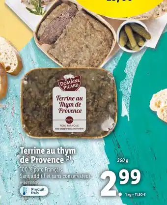 Domaine picard terrine au thym de provence