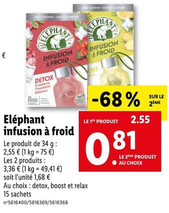 Lidl Eléphant infusion à froid offre