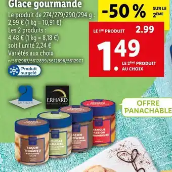 Lidl Erhard glace gourmande offre