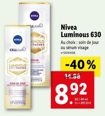 Lidl Nivea luminous 630 offre