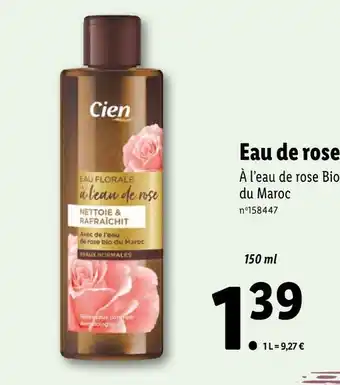 Lidl Cien eau de rose offre